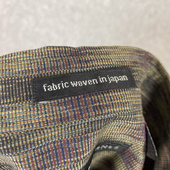 Vintage Jhane Barnes Shirt Mens M Fabric Woven in Japan Abstract Button Up - Picture 6 of 7